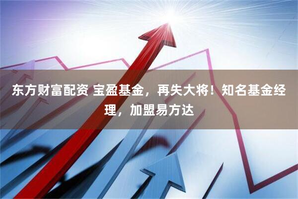 东方财富配资 宝盈基金，再失大将！知名基金经理，加盟易方达